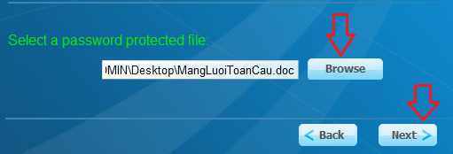 Chọn file có mật khẩu