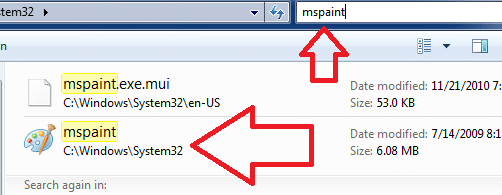 Tìm đến mspaint Tìm đến mspaint