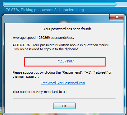 Phá mật khẩu thành công Phá mật khẩu thành công