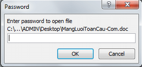 Đòi nhập mật khẩu mới có quyền truy cập tài liệu Đòi nhập mật khẩu mới có quyền truy cập tài liệu