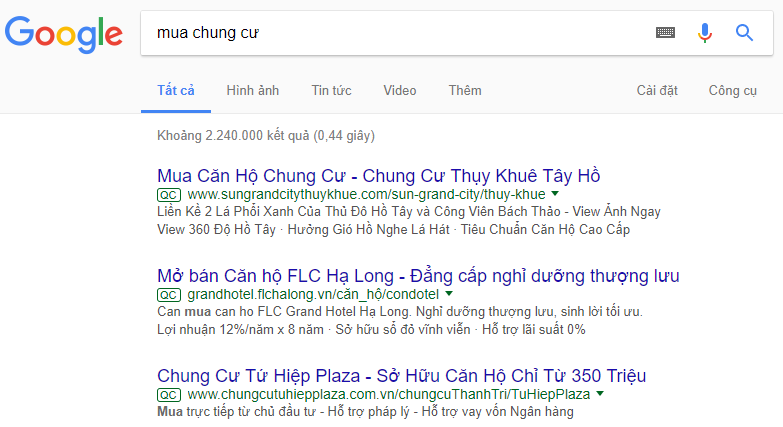 quảng cáo trên Google