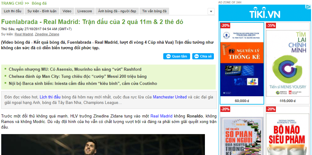 vị trí hiển thị quảng cáo