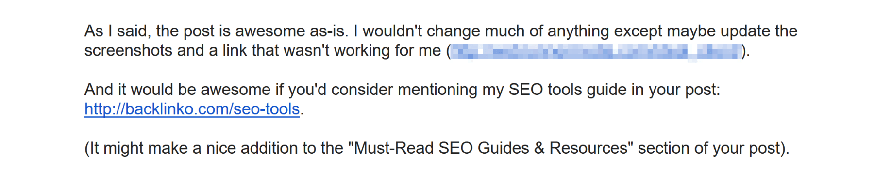 gửi thông báo về liên kết thay thế liên kết gãy
