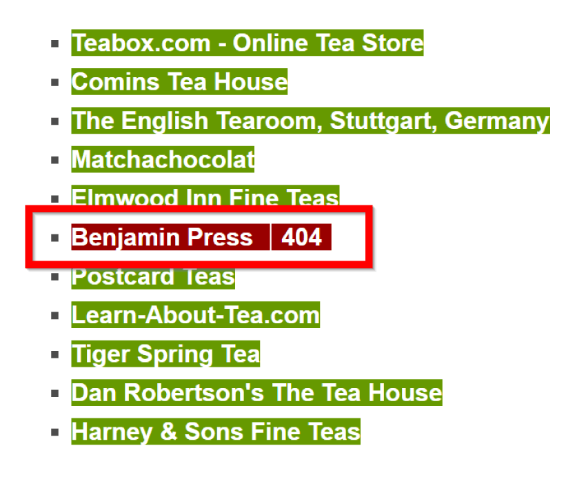 một liên kết gãy được thông báo