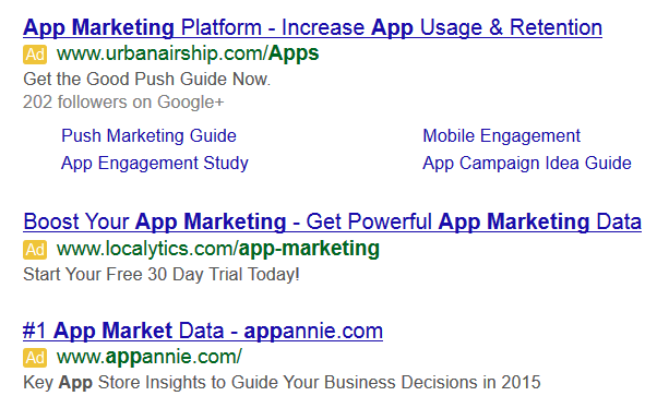 cụm từ hiển thị trên quảng cáo