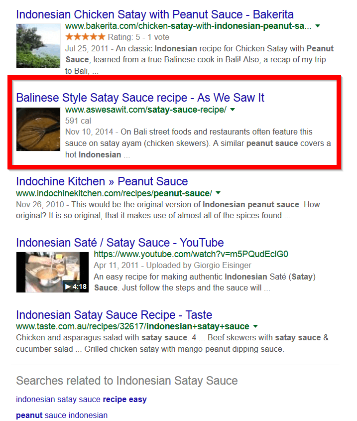 Thứ hạng cao khi trang cung cấp nội dung sâu