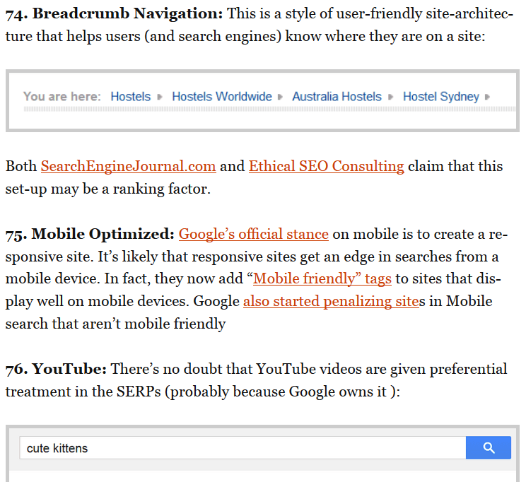 mô tả ngắn gọn cho mỗi danh sách