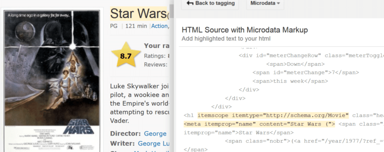 Ví dụ về dữ liệu có cấu trúc trong nội dung về phim