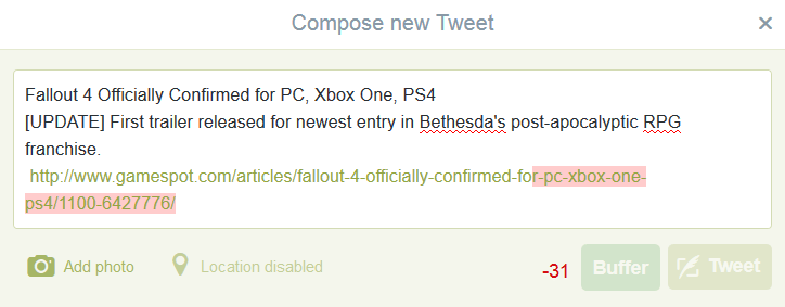 URL dài bị cắt ngắn trên các mạng xã hội giới hạn ký tự