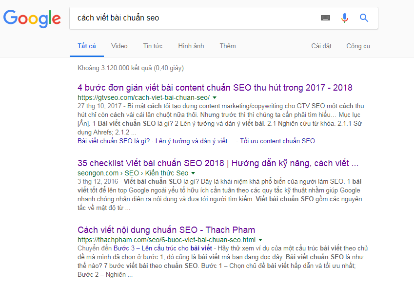 cách viết bài chuẩn SEO - top đầu, không khớp chính xác hoàn toàn từ khóa
