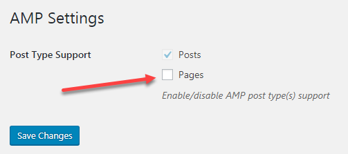 các thiết lập mặc định của AMP