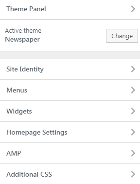 giao diện tùy biến của theme newspaper