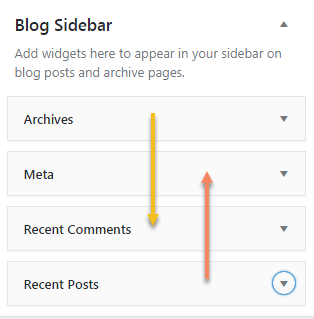 kéo thả vị trí của widget