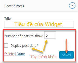 tùy chỉnh widget