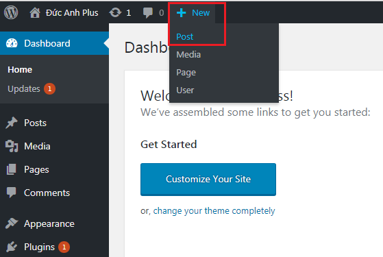 viết bài mới wordpress
