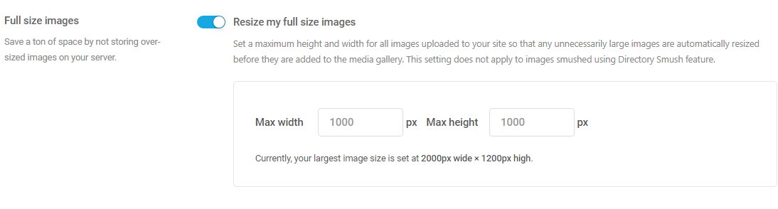 chọn kích cỡ ảnh tối đa