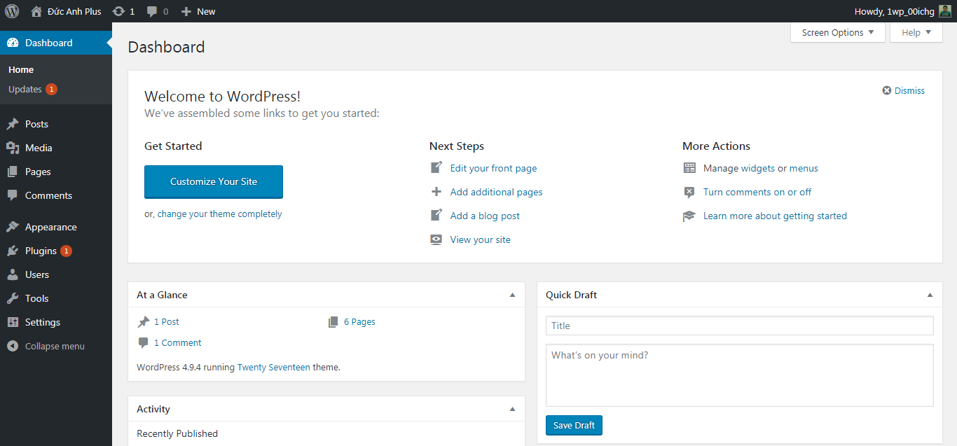 bảng tin WordPress
