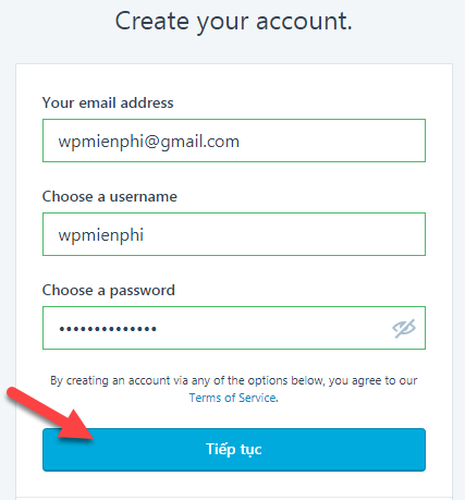 tạo tài khoản mới