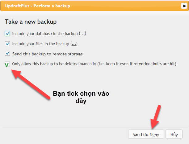 giữ một bản backup cố định