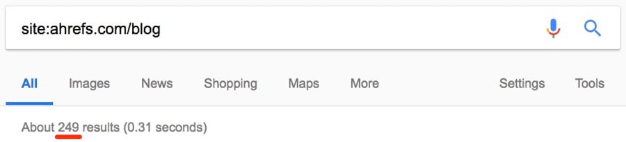 tìm kiếm số lượng bài đăng blog