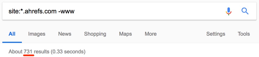 tìm kiếm các subdomain