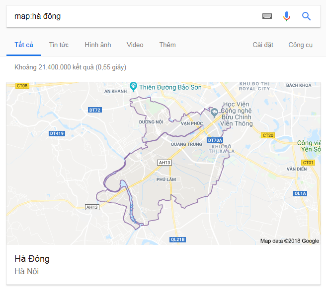 bản đồ hà đông google