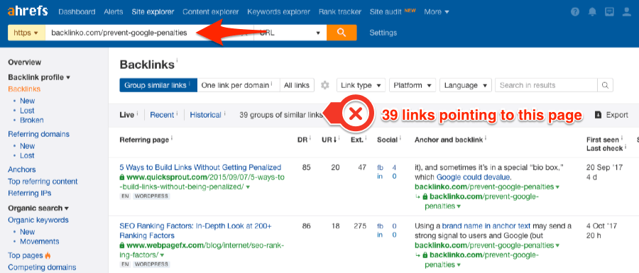 các liên kết gãy trỏ về