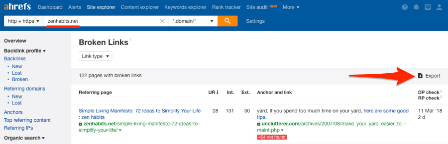 xuất ra đầy đủ các liên kết gãy