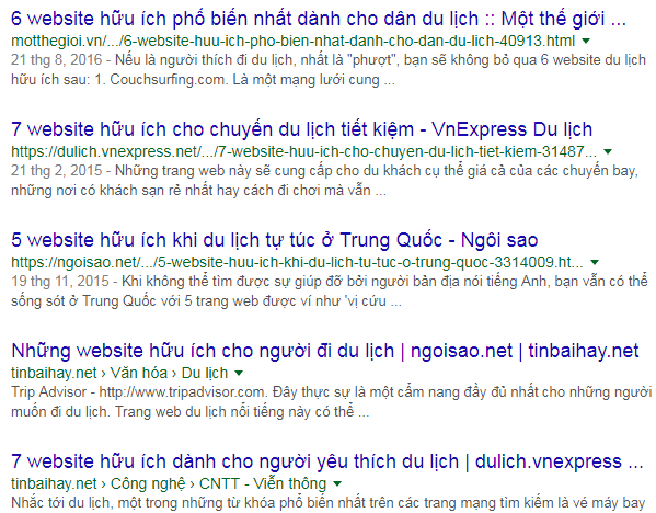 cách đặt tên các trang nguồn