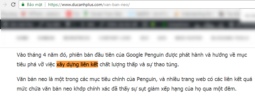 tìm được nơi để gắn liên kết nội bộ
