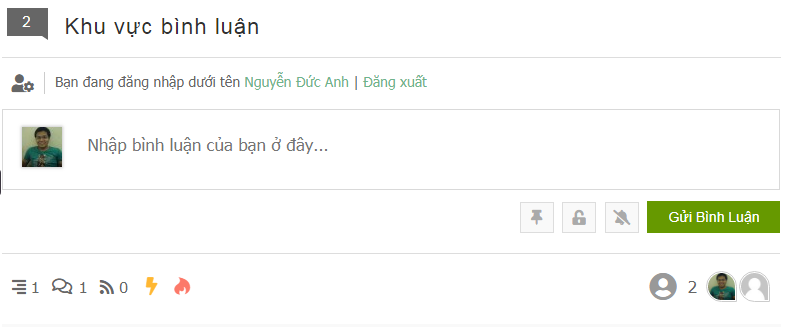 khu vực bình luận