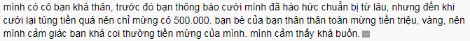 đánh giá cao tiền mừng