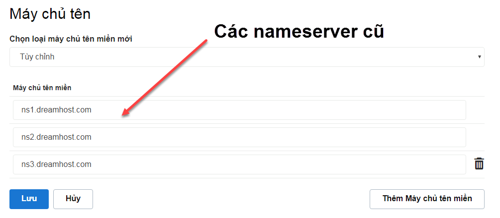 namesever cũ