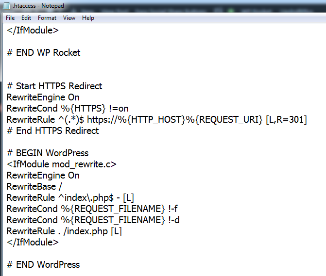chỉnh sửa htaccess qua notepad