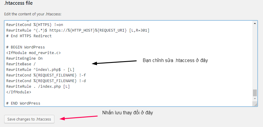 chỉnh sửa .htaccess