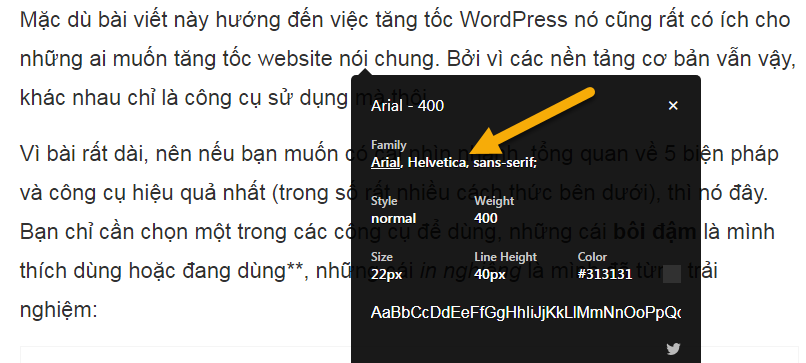 sử dụng font phổ thông