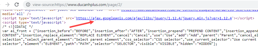 thư viên jQuery của Google