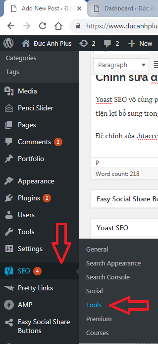 Vào tool từ Yoast SEO