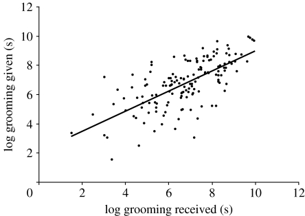 tính đối xứng của hoạt động vệ sinh lông