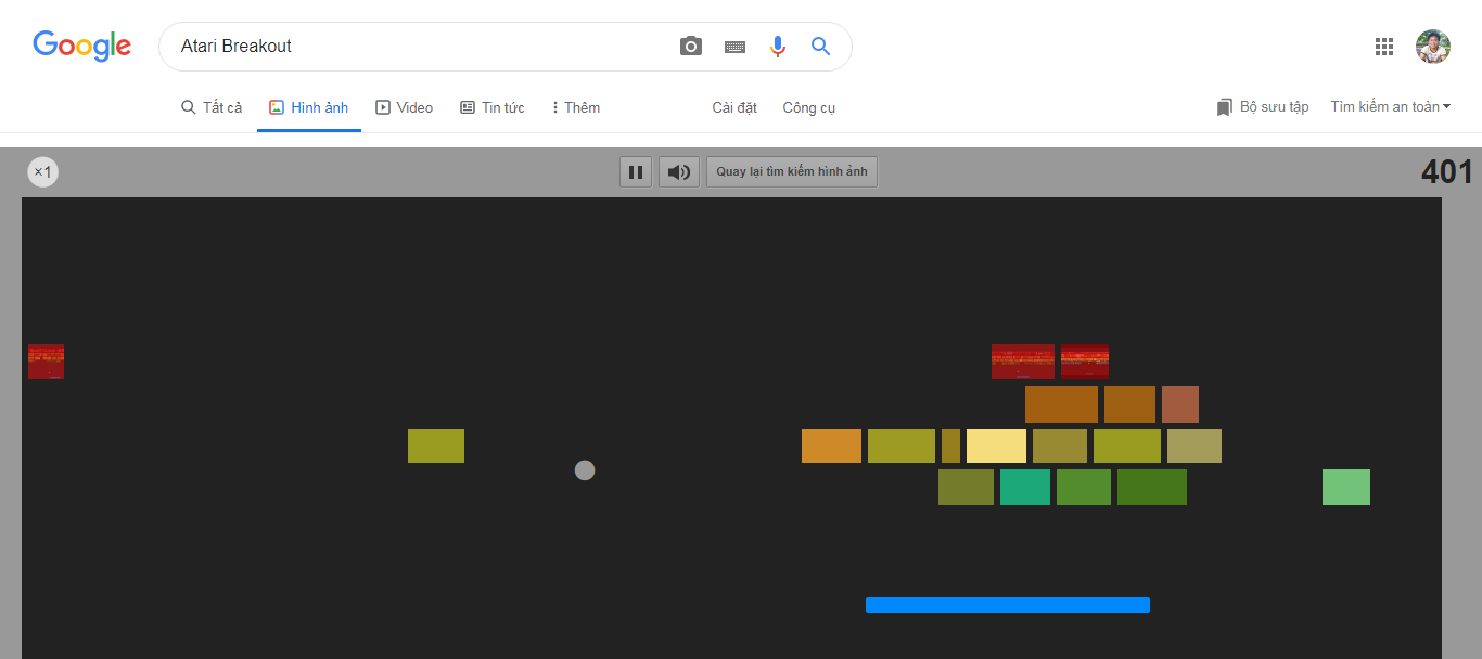 tôi chơi thử trò Atari Breakout