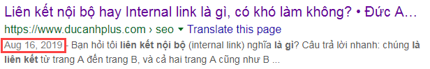 ngày tháng của nội dung
