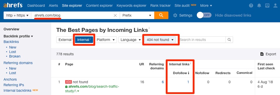 sắp xếp theo dofollow
