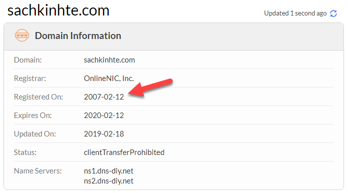 tên miền sachkinhte chấm com đã được mua