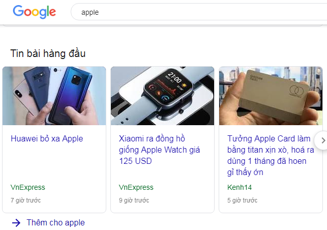 thương hiệu lớn thường xuyên xuất hiện trên tin bài hàng đầu