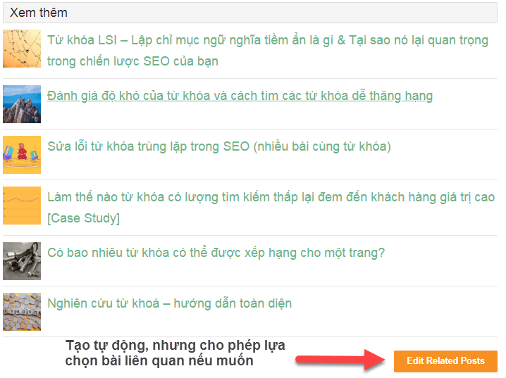 bài viết liên quan hỗ trợ bài viết chuẩn SEO