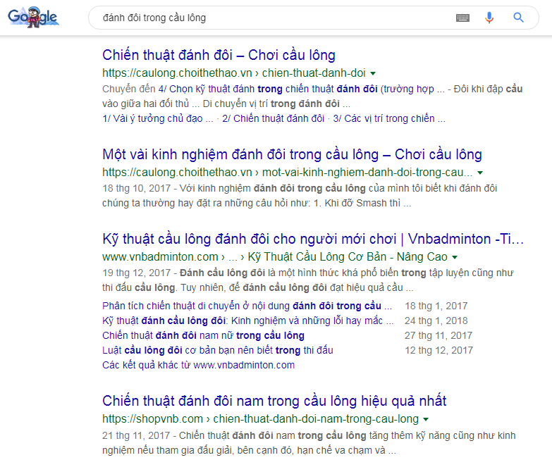 kết quả tìm kiếm