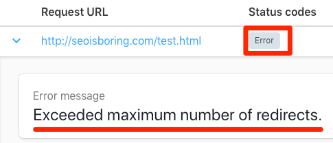 mã trạng thái http có quá nhiều chuyển hướng