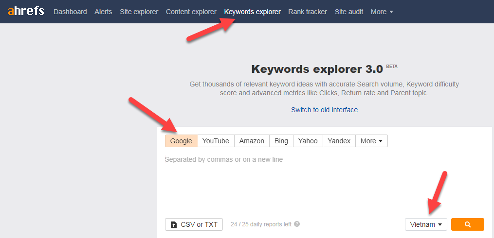 sử dụng Ahrefs để nghiên cứu từ khóa