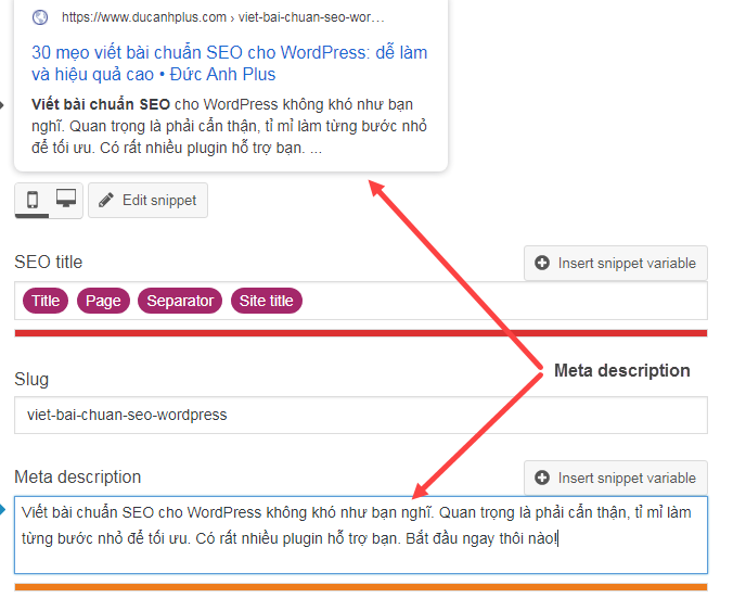 nhập nội dung vào thẻ meta description
