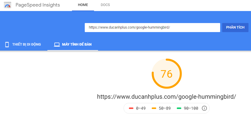 PageSpeef Insight Kiến càng
